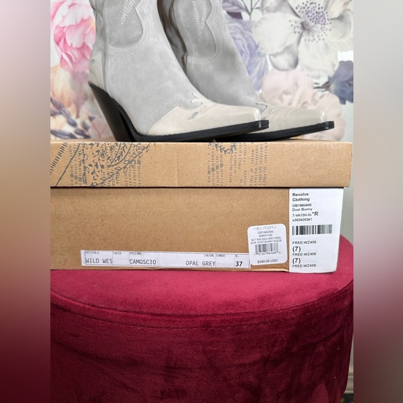 New Free People Wild West Thigh High in Dust Bunny suede leather cowboy heeled - Picture 10 of 14